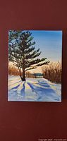 Front view of full painting showing tree, snow, and shadows