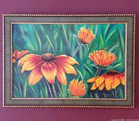 Full view of framed painting showing subject and frame