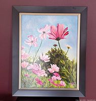 Full view of framed floral painting