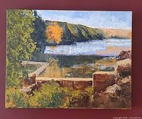 Front view showing entire painting on canvas