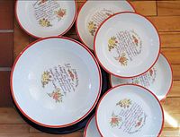 set of ceramic bowls showing interior design and sizes