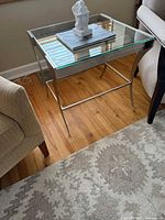 Side table next to chair showing overall design