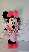 Full view of 24-inch Minnie Mouse Valentine's Greeter plush
