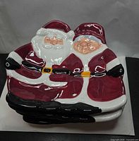 Top view showing Santa design on stacked plates