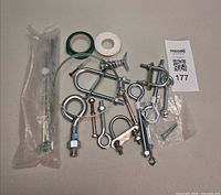 overview of assorted fasteners and tape rolls