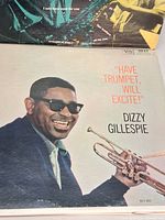 Front jacket of Dizzy Gillespie LP partially showing Giuffre jacket above