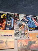 Overall view of comic, magazines and Blu-ray slipcase