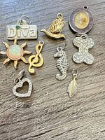 All nine charms laid out for full lot view