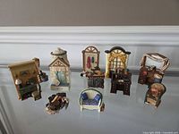 Group shot of all miniature furniture pieces