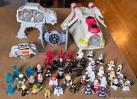 Full lot overview showing all micro vehicles and approx. 45 figures