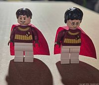 Front view of both minifigures standing with capes and torsos visible