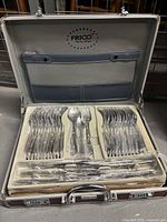 Overview of flatware set in fitted lockbox