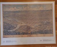 Full view of framed map print showing entire artwork and frame