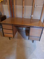 Full view of mid-century pedestal desk