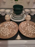 All items grouped on stovetop showcasing patterns and counts