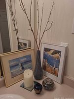 All six decorative items displayed together on countertop