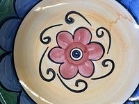 Close-up of floral design and glazing