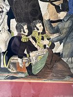 Close-up of two kneeling officers and standing officer in print