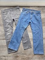 Front view of both jeans side by side