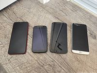 Front view of all four smartphones