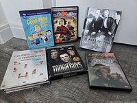 All six DVD cases laid out