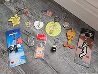 All 13 keychains overview on surface