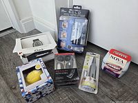 Group shot of all six boxed personal care items