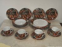 Full 20-piece set arranged on table