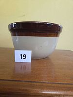 side view of glazed terracotta bowl