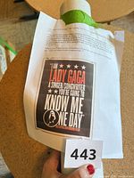 Printed info sheet showing small image of poster and lot details