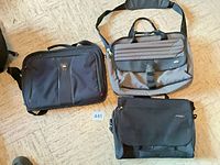 Overview of all three laptop/messenger bags