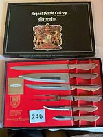 Box exterior showing Regent Swords branding and crest