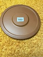 Top view of brown wooden lazy susan