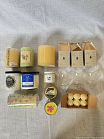 Overview of all candles and glass holders