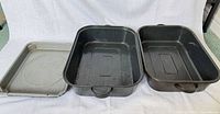 All three roasting pans grouped front view
