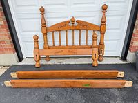 Headboard, footboard and rails laid out