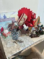 overview of assorted decorations on tabletop