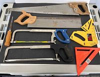 Full layout of all saws, hacksaws, rasp and speed squares