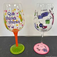 Both Lolita wine glasses side by side, full view