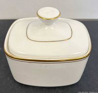 Royal Doulton Gold Concord sugar bowl with lid on