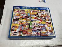 Front of unopened White Mountain "Things I Ate As A Kid" 1000-piece puzzle box