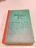 Front of 1934 Whitaker's Almanack showing green printed cover
