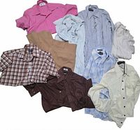 All nine clothing items laid out to show full range