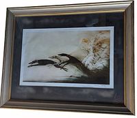 Full view of framed print showing frame, mat and artwork