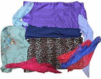 Group of all scarves laid out for overview