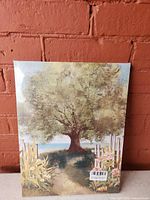 front view of sealed canvas wall art showing landscape print