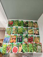 All 26 Burpee seed packets laid out for overview