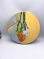 Front view of circular abstract painting