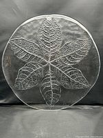 Front view of platter showing full leaf pattern