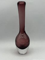 Full view of aubergine sommerso vase showing overall form